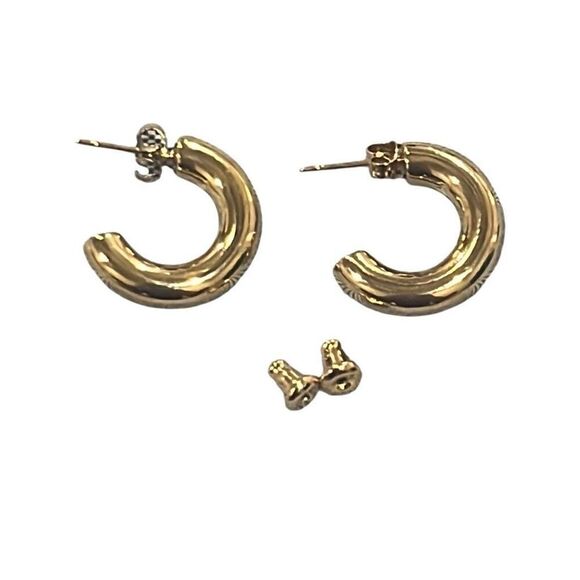 No Brand Jewelry - Chunky‎ Gold Hoop Earrings for Women 14K Gold Plated Hypoallergenic Earrings NEW